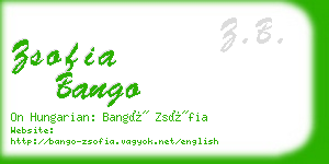 zsofia bango business card